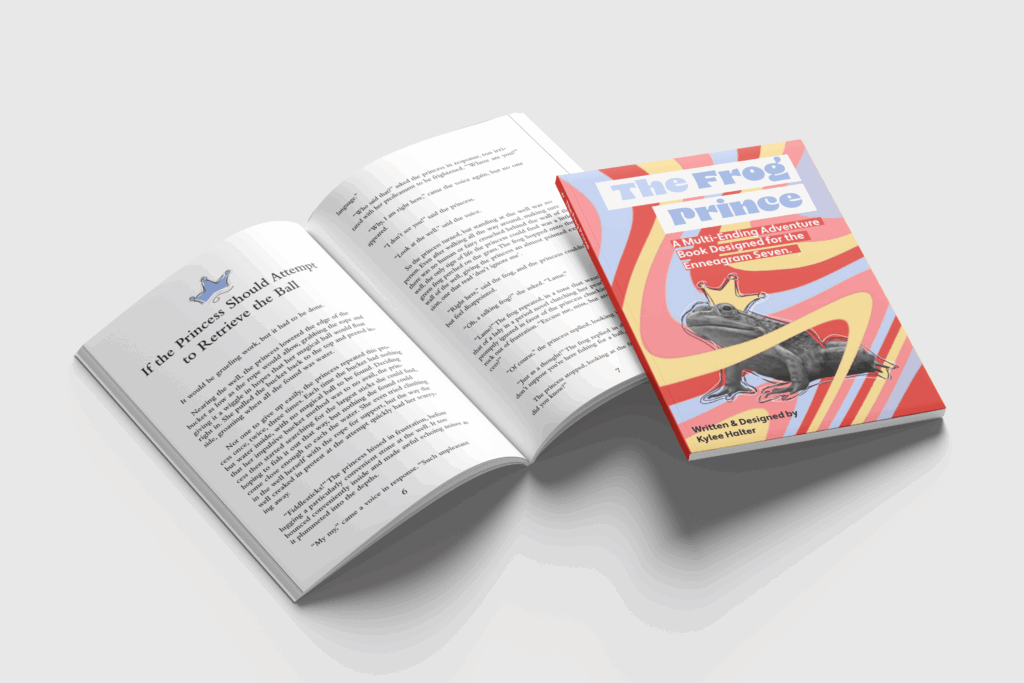 Mockup of 'The Frog Prince', a book designed and written for my Enneagram research project.